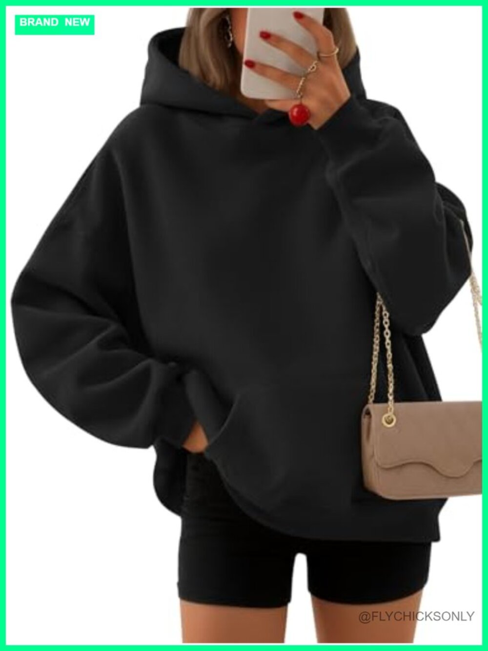 Oversized Fleece Hoodie Pullover Sweatshirt Cotton Polyester